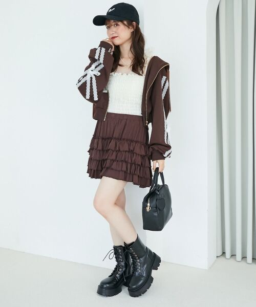 MAJESTIC LEGON / マジェスティックレゴン ミニ・ひざ丈スカート | 4段フリルスカパン | 詳細13