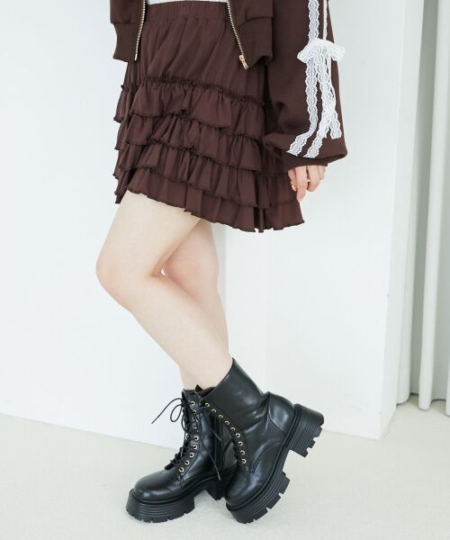 MAJESTIC LEGON / マジェスティックレゴン ミニ・ひざ丈スカート | 4段フリルスカパン | 詳細16