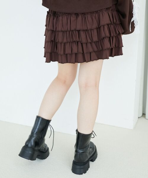 MAJESTIC LEGON / マジェスティックレゴン ミニ・ひざ丈スカート | 4段フリルスカパン | 詳細17