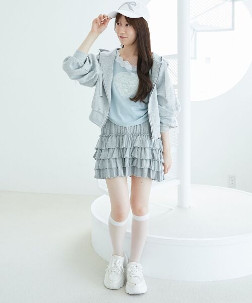 MAJESTIC LEGON / マジェスティックレゴン ミニ・ひざ丈スカート | 4段フリルスカパン | 詳細19