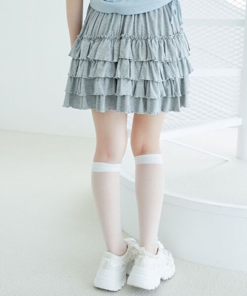 MAJESTIC LEGON / マジェスティックレゴン ミニ・ひざ丈スカート | 4段フリルスカパン | 詳細26