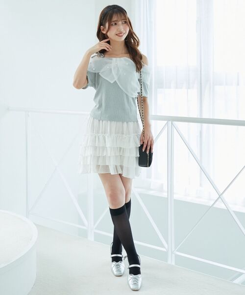 MAJESTIC LEGON / マジェスティックレゴン ミニ・ひざ丈スカート | 4段フリルスカパン | 詳細5