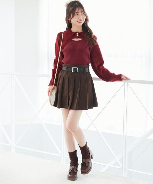 MAJESTIC LEGON / マジェスティックレゴン ミニ・ひざ丈スカート | ベルトセットプリーツミニスカパン | 詳細1