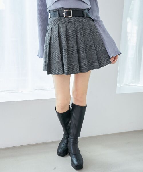 MAJESTIC LEGON / マジェスティックレゴン ミニ・ひざ丈スカート | ベルトセットプリーツミニスカパン | 詳細11