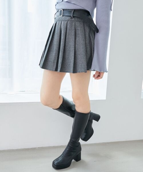 MAJESTIC LEGON / マジェスティックレゴン ミニ・ひざ丈スカート | ベルトセットプリーツミニスカパン | 詳細12