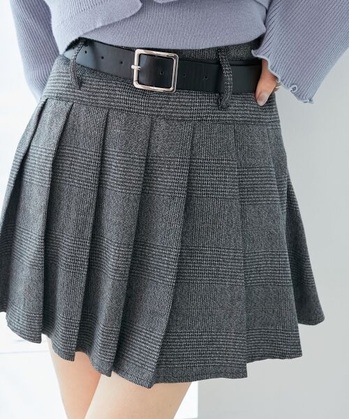 MAJESTIC LEGON / マジェスティックレゴン ミニ・ひざ丈スカート | ベルトセットプリーツミニスカパン | 詳細14