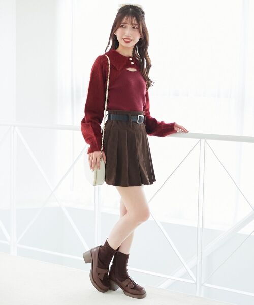 MAJESTIC LEGON / マジェスティックレゴン ミニ・ひざ丈スカート | ベルトセットプリーツミニスカパン | 詳細2