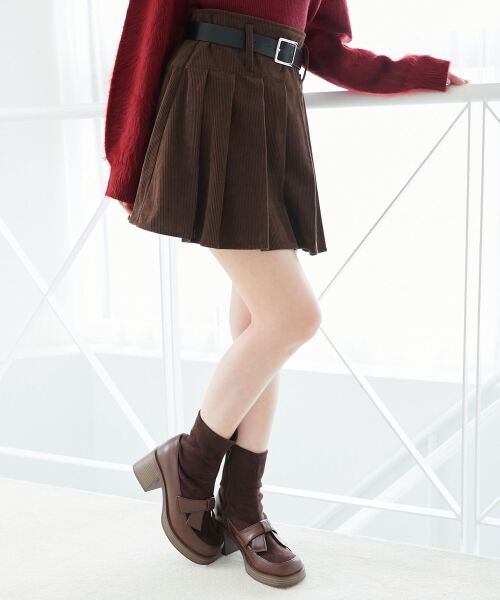 MAJESTIC LEGON / マジェスティックレゴン ミニ・ひざ丈スカート | ベルトセットプリーツミニスカパン | 詳細5