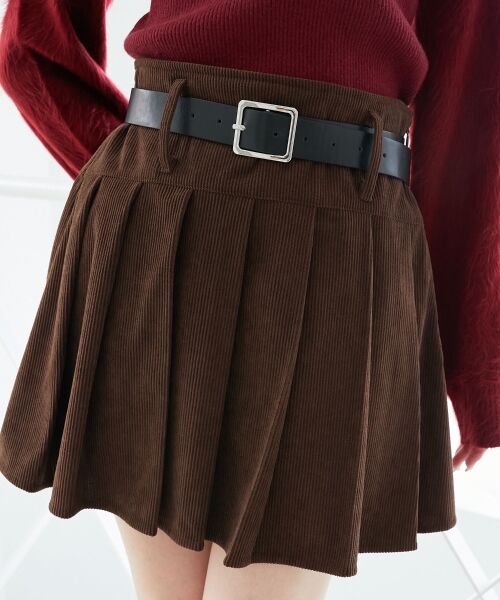 MAJESTIC LEGON / マジェスティックレゴン ミニ・ひざ丈スカート | ベルトセットプリーツミニスカパン | 詳細7