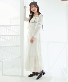 MAJESTIC LEGON / マジェスティックレゴン ロング・マキシ丈ワンピース | バイカラーリボンキャミワンピース