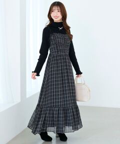 MAJESTIC LEGON / マジェスティックレゴン ロング・マキシ丈ワンピース | バイカラーリボンキャミワンピース