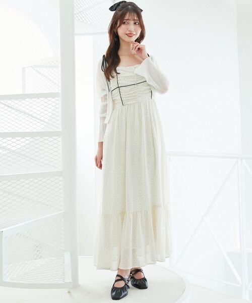 MAJESTIC LEGON / マジェスティックレゴン ロング・マキシ丈ワンピース | バイカラーリボンキャミワンピース | 詳細12