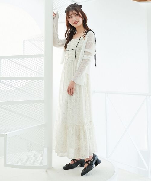 MAJESTIC LEGON / マジェスティックレゴン ロング・マキシ丈ワンピース | バイカラーリボンキャミワンピース | 詳細13