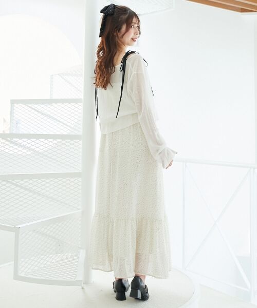 MAJESTIC LEGON / マジェスティックレゴン ロング・マキシ丈ワンピース | バイカラーリボンキャミワンピース | 詳細14