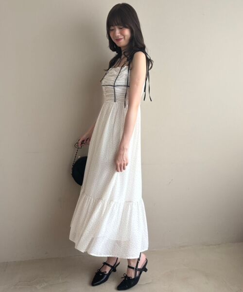 MAJESTIC LEGON / マジェスティックレゴン ロング・マキシ丈ワンピース | バイカラーリボンキャミワンピース | 詳細16