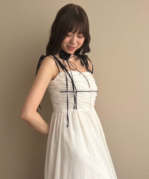 MAJESTIC LEGON / マジェスティックレゴン ロング・マキシ丈ワンピース | バイカラーリボンキャミワンピース | 詳細19