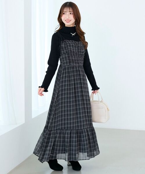 MAJESTIC LEGON / マジェスティックレゴン ロング・マキシ丈ワンピース | バイカラーリボンキャミワンピース | 詳細2