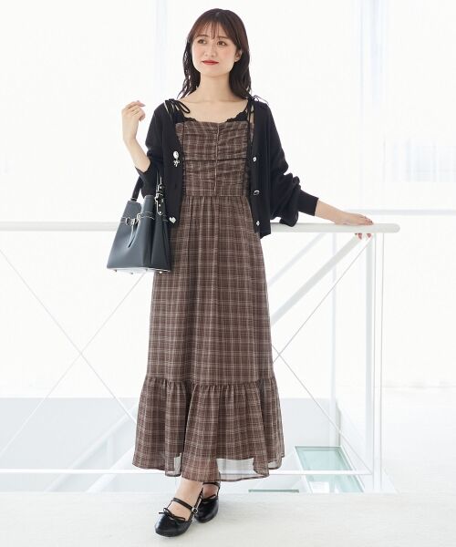 MAJESTIC LEGON / マジェスティックレゴン ロング・マキシ丈ワンピース | バイカラーリボンキャミワンピース | 詳細23