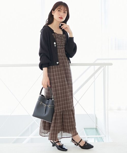 MAJESTIC LEGON / マジェスティックレゴン ロング・マキシ丈ワンピース | バイカラーリボンキャミワンピース | 詳細24