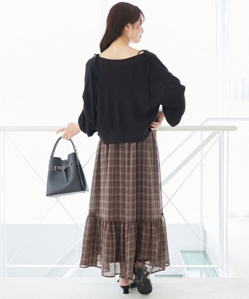 MAJESTIC LEGON / マジェスティックレゴン ロング・マキシ丈ワンピース | バイカラーリボンキャミワンピース | 詳細25