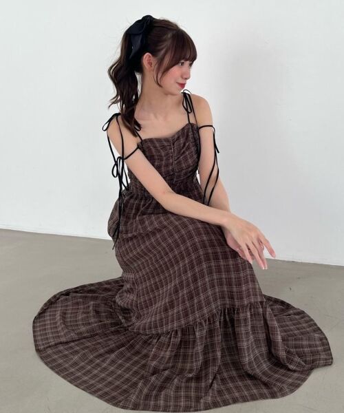 MAJESTIC LEGON / マジェスティックレゴン ロング・マキシ丈ワンピース | バイカラーリボンキャミワンピース | 詳細26