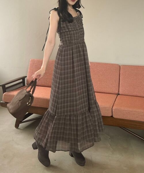 MAJESTIC LEGON / マジェスティックレゴン ロング・マキシ丈ワンピース | バイカラーリボンキャミワンピース | 詳細28