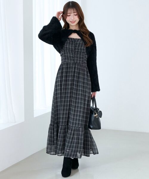 MAJESTIC LEGON / マジェスティックレゴン ロング・マキシ丈ワンピース | バイカラーリボンキャミワンピース | 詳細4