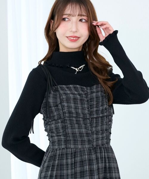 MAJESTIC LEGON / マジェスティックレゴン ロング・マキシ丈ワンピース | バイカラーリボンキャミワンピース | 詳細6