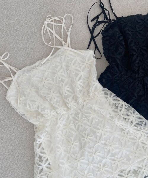 MAJESTIC LEGON / マジェスティックレゴン ミニ丈・ひざ丈ワンピース | フラワーチュールミニキャミワンピ | 詳細2