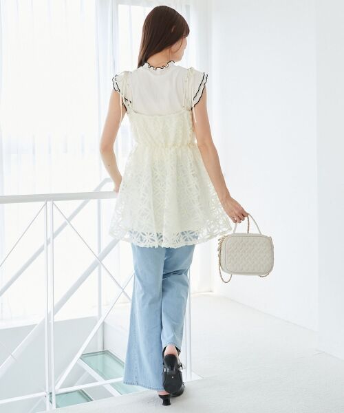 MAJESTIC LEGON / マジェスティックレゴン ミニ丈・ひざ丈ワンピース | フラワーチュールミニキャミワンピ | 詳細5