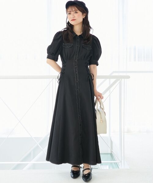 MAJESTIC LEGON / マジェスティックレゴン ロング・マキシ丈ワンピース | サイドレースアップシャツワンピース | 詳細15