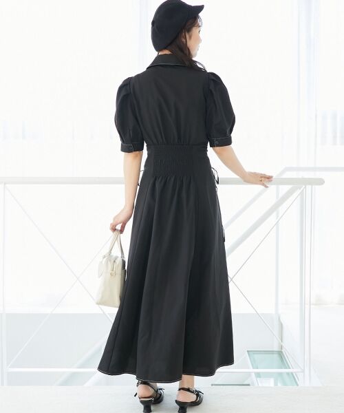 MAJESTIC LEGON / マジェスティックレゴン ロング・マキシ丈ワンピース | サイドレースアップシャツワンピース | 詳細17