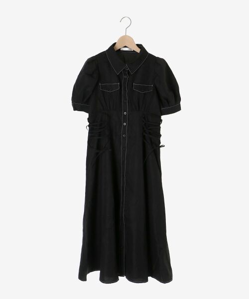 MAJESTIC LEGON / マジェスティックレゴン ロング・マキシ丈ワンピース | サイドレースアップシャツワンピース | 詳細25