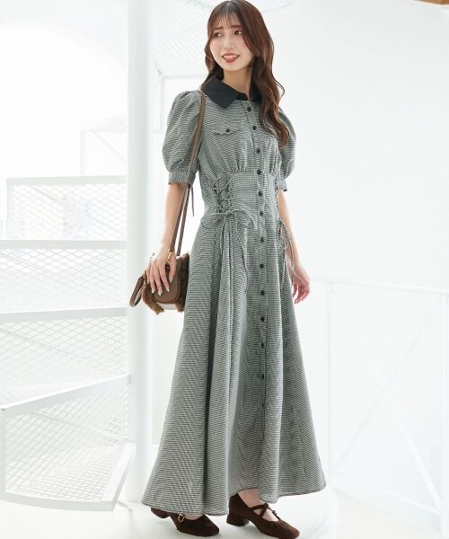 MAJESTIC LEGON / マジェスティックレゴン ロング・マキシ丈ワンピース | サイドレースアップシャツワンピース | 詳細9