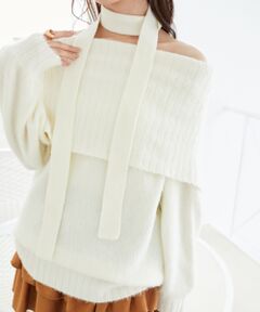 MAJESTIC LEGON / マジェスティックレゴン ミニ丈・ひざ丈ワンピース | チョーカー付きオフショルミニワンピ