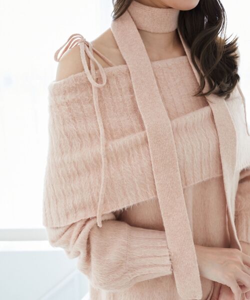 MAJESTIC LEGON / マジェスティックレゴン ミニ丈・ひざ丈ワンピース | チョーカー付きオフショルミニワンピ | 詳細14