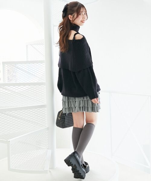 MAJESTIC LEGON / マジェスティックレゴン ミニ丈・ひざ丈ワンピース | チョーカー付きオフショルミニワンピ | 詳細18