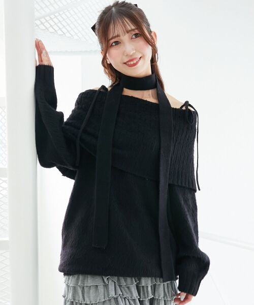 MAJESTIC LEGON / マジェスティックレゴン ミニ丈・ひざ丈ワンピース | チョーカー付きオフショルミニワンピ | 詳細19