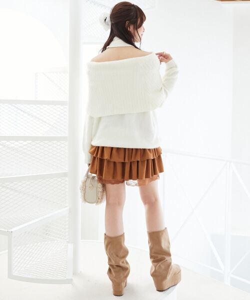 MAJESTIC LEGON / マジェスティックレゴン ミニ丈・ひざ丈ワンピース | チョーカー付きオフショルミニワンピ | 詳細3