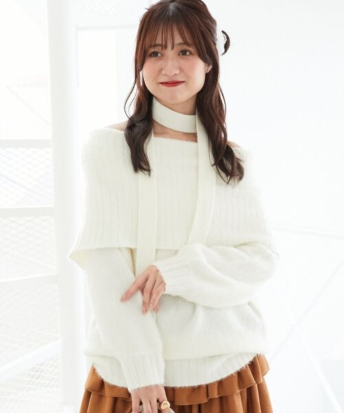 MAJESTIC LEGON / マジェスティックレゴン ミニ丈・ひざ丈ワンピース | チョーカー付きオフショルミニワンピ | 詳細4