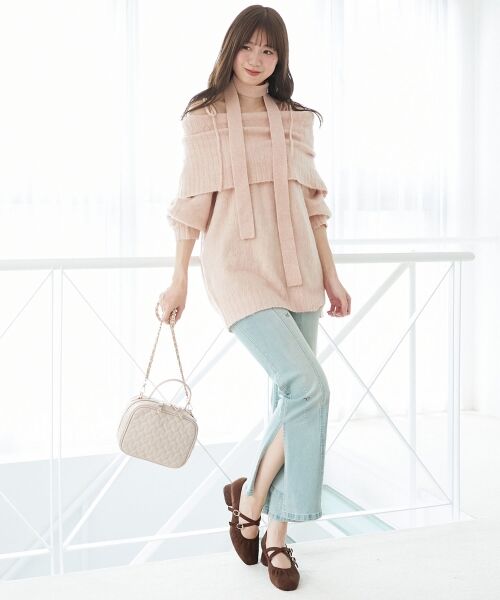 MAJESTIC LEGON / マジェスティックレゴン ミニ丈・ひざ丈ワンピース | チョーカー付きオフショルミニワンピ | 詳細8