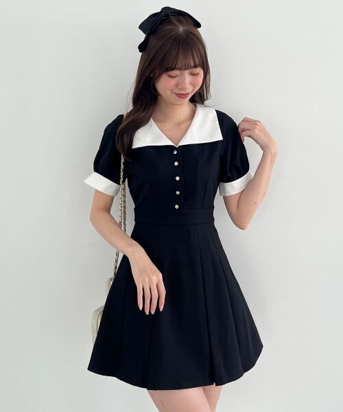 MAJESTIC LEGON / マジェスティックレゴン ミニ丈・ひざ丈ワンピース | 衿配色ミニワンピース | 詳細11