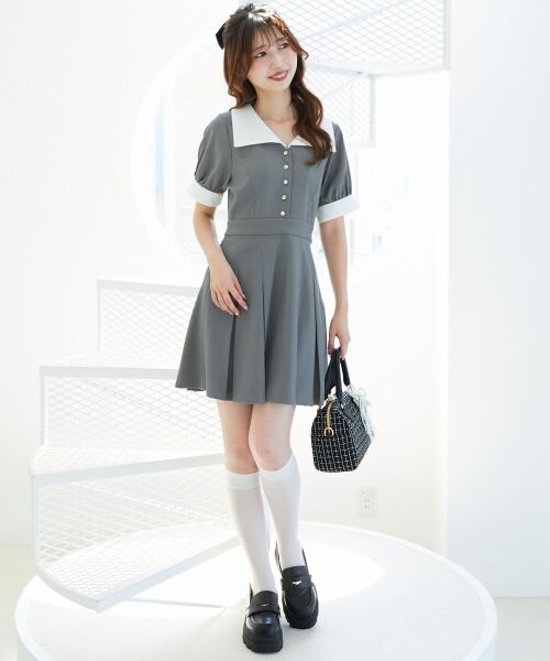 MAJESTIC LEGON / マジェスティックレゴン ミニ丈・ひざ丈ワンピース | 衿配色ミニワンピース | 詳細14