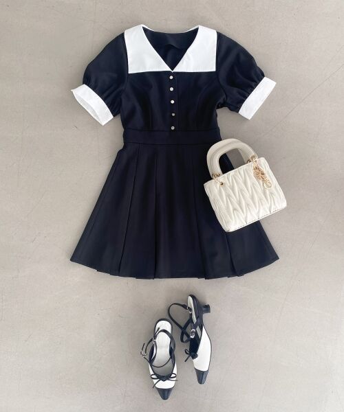 MAJESTIC LEGON / マジェスティックレゴン ミニ丈・ひざ丈ワンピース | 衿配色ミニワンピース | 詳細26