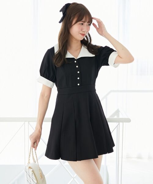 MAJESTIC LEGON / マジェスティックレゴン ミニ丈・ひざ丈ワンピース | 衿配色ミニワンピース | 詳細4
