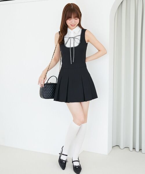 MAJESTIC LEGON / マジェスティックレゴン ミニ丈・ひざ丈ワンピース | ドッキングノースリーブミニワンピース | 詳細1