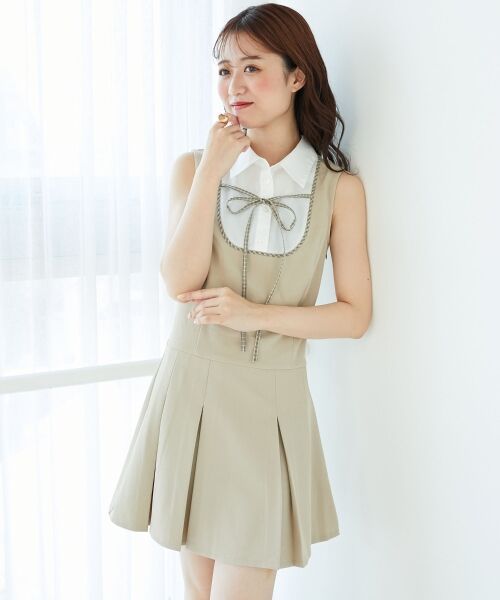 MAJESTIC LEGON / マジェスティックレゴン ミニ丈・ひざ丈ワンピース | ドッキングノースリーブミニワンピース | 詳細12