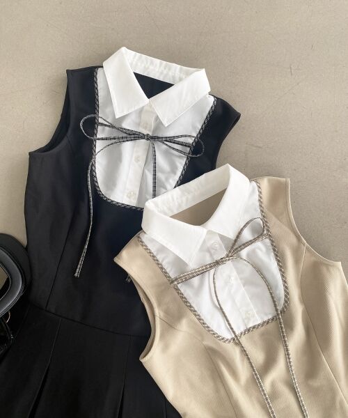 MAJESTIC LEGON / マジェスティックレゴン ミニ丈・ひざ丈ワンピース | ドッキングノースリーブミニワンピース | 詳細17