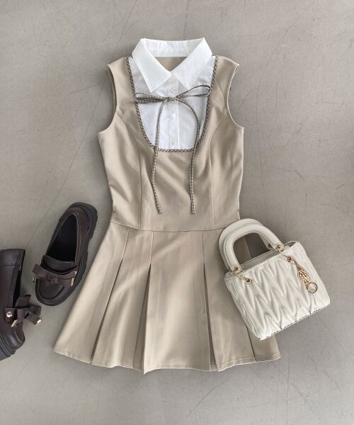 MAJESTIC LEGON / マジェスティックレゴン ミニ丈・ひざ丈ワンピース | ドッキングノースリーブミニワンピース | 詳細18