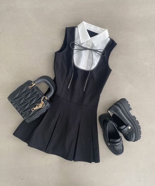 MAJESTIC LEGON / マジェスティックレゴン ミニ丈・ひざ丈ワンピース | ドッキングノースリーブミニワンピース | 詳細19